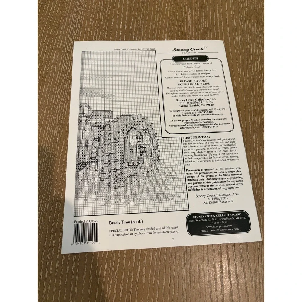 Vintage Stoney Creek Break Time Cross Stitch Pattern Leaflet 111 Farm Tractor